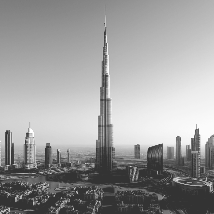 Dubai skyline with Burj Khalifa